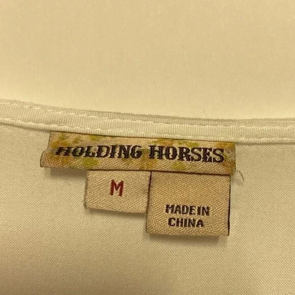 Holding Horses Tie Dye Americana Peasant Blouse M - Picture 11 of 12